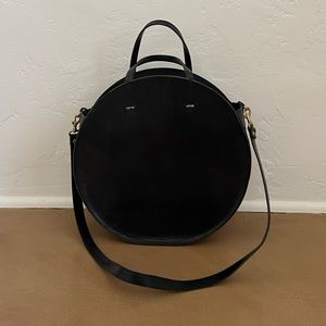Clare V Navy Leather Alistair Round Purse
